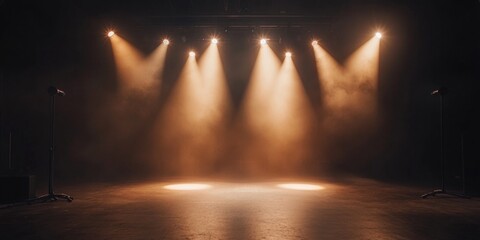 Empty stage with spotlights