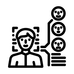 sentiment analysis face nlp line icon vector. sentiment analysis face nlp sign. isolated contour symbol black illustration