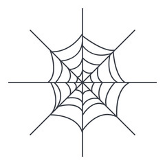 Spider Web Icon in Flat Design Style. Vector Illustration Isolated on White Background.