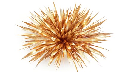 Naklejka premium Three golden, stylized firework shapes on a white background.