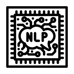 language processor chip nlp line icon vector. language processor chip nlp sign. isolated contour symbol black illustration
