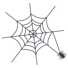 Spider Web Icon in Flat Design Style. Vector Illustration Isolated on White Background.