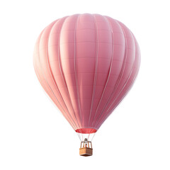 Naklejka premium Pink Hot Air Balloon Isolated on White Background