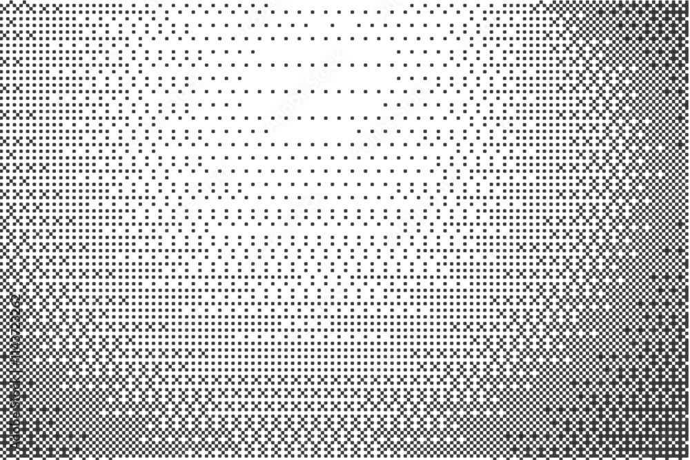 Poster bitmap pattern background with pixel. gradient dotted halftone video dither effect. grunge vintage w