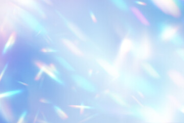 キラキラと輝く青色のプリズムライト背景