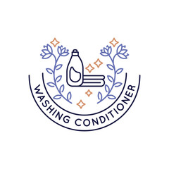 Simple Logo with Washing conditioner icon. Simple logo with washing conditioner icon for social media, app, and web design. Vector illustration.