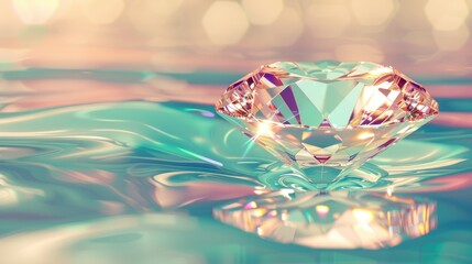 Fototapeta premium Precious stone dazzling, awesome art in background. Gemstone magnificent, stone minerals are great.