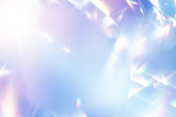 キラキラと輝く青色のプリズムライト背景