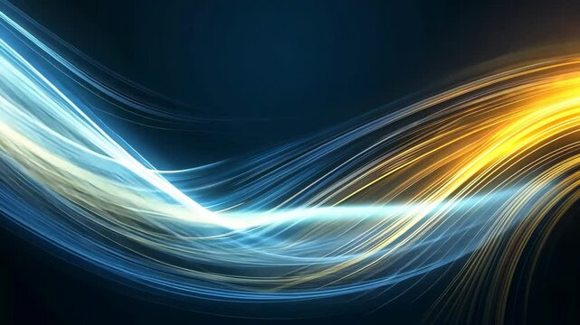gold silver light thread , abstract modern background of light ribbon glowing gently  moving, professional modern business presentation backdrop design
