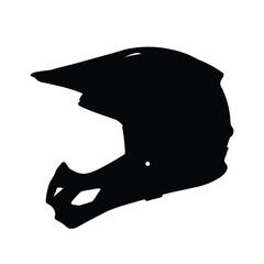 Motorbike helmet black and white silhouette illustration