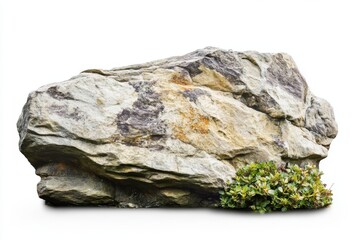 Cliff stone located part of the mountain rock isolated on white background
