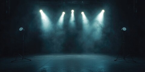 Spotlights on Concrete Floor