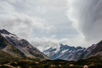 Majestic view of mountains and clouds
