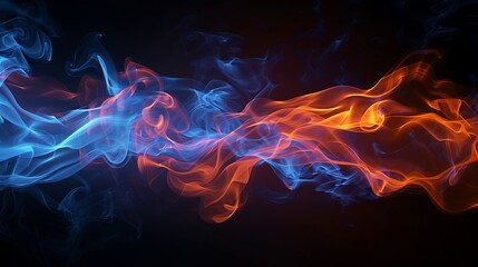 Abstract Fire and Ice: A Symphony of Contrasting Colors