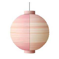 Pink Gradient Paper Lantern Isolated on White Background