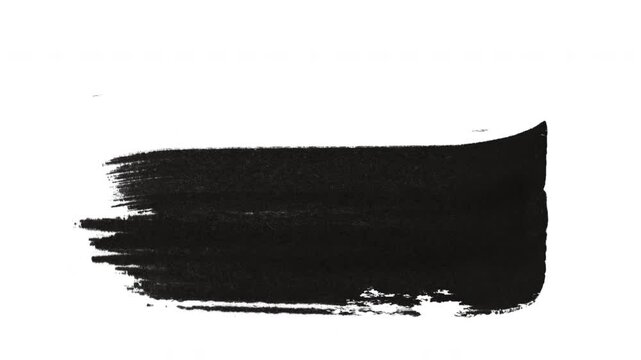 Ink brush paint  stroke black stock animation with   paint splash.suitable for Abstract background for presentations and ads. alpha channel only 4k.