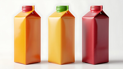 High-Resolution Juice Carton Mockup Set - 3 Customizable Views for Branding