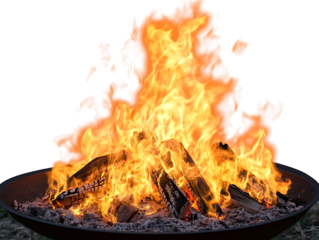 Campfire flame png sticker, realistic burning fire transparent image (PNG)