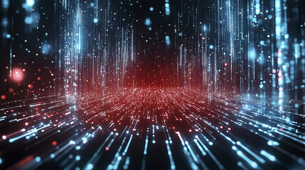 Obraz premium Dynamic abstract background with neon lights and sci fi elements