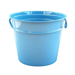 3D Blue Bucket Isolated on White Background for Creative Projects and Designs and Transparent background.