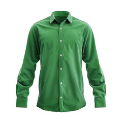 Classic Green Long Sleeve Dress Shirt Mockup for Men's Fashion