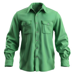 Classic Green Long Sleeve Shirt with Two Chest Pockets A Detailed Look at a Men's Workwear Style