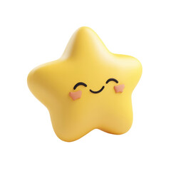 3D Emoji with Three Stars Icon on a White Background for Creative Projects and Social Media Use and Transparent background.