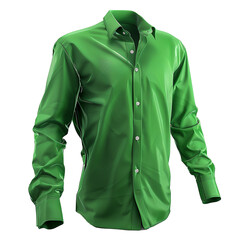 Bright Green Long Sleeve Dress Shirt Mens Fashion Apparel Mockup
