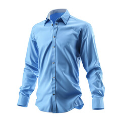 A Classic Light Blue Long Sleeve Dress Shirt for Men, Perfectly Pressed and Ready to Wear