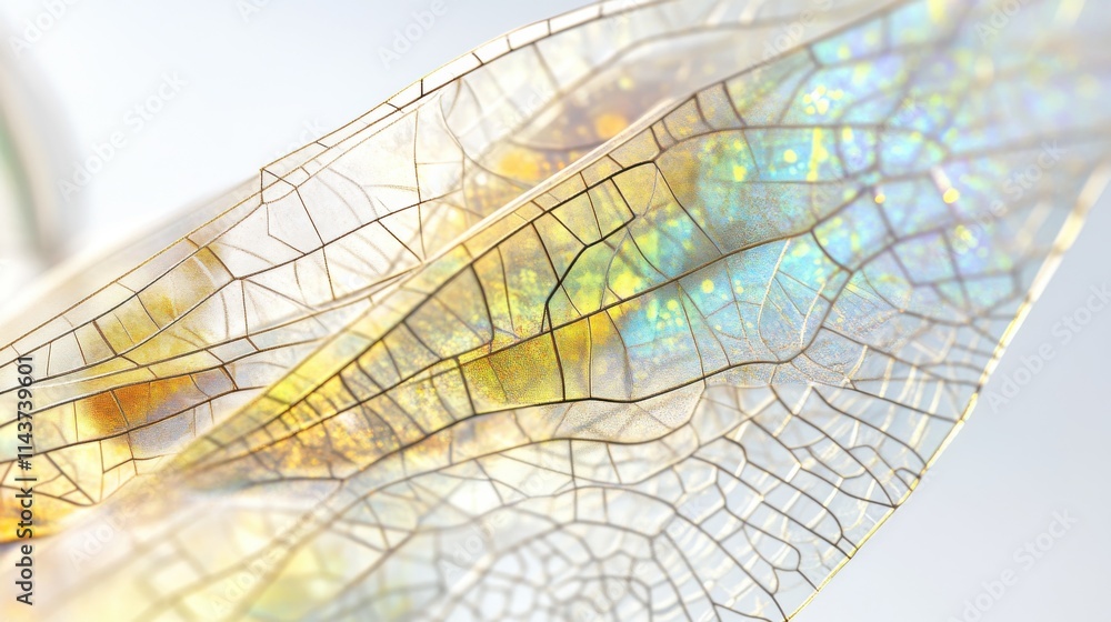 Poster Macro exploration of intricate geometric patterns in translucent material showcasing vibrant hues