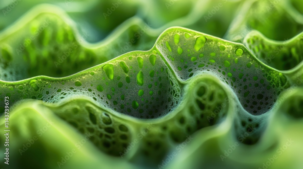 Aufkleber Macro view of vibrant moss showcasing intricate textures and patterns in nature's design