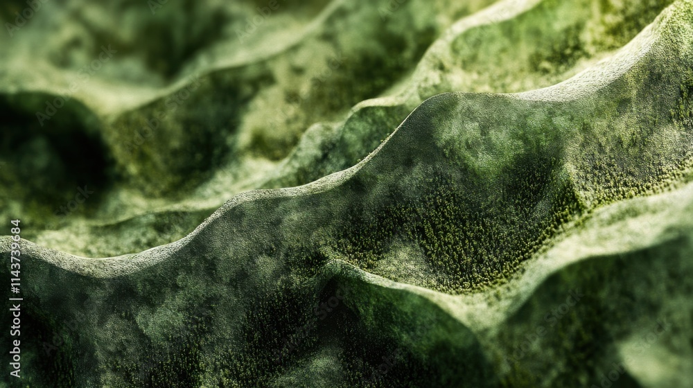 Poster Macro capture of lush moss showcasing intricate textures in a natural setting during daylight