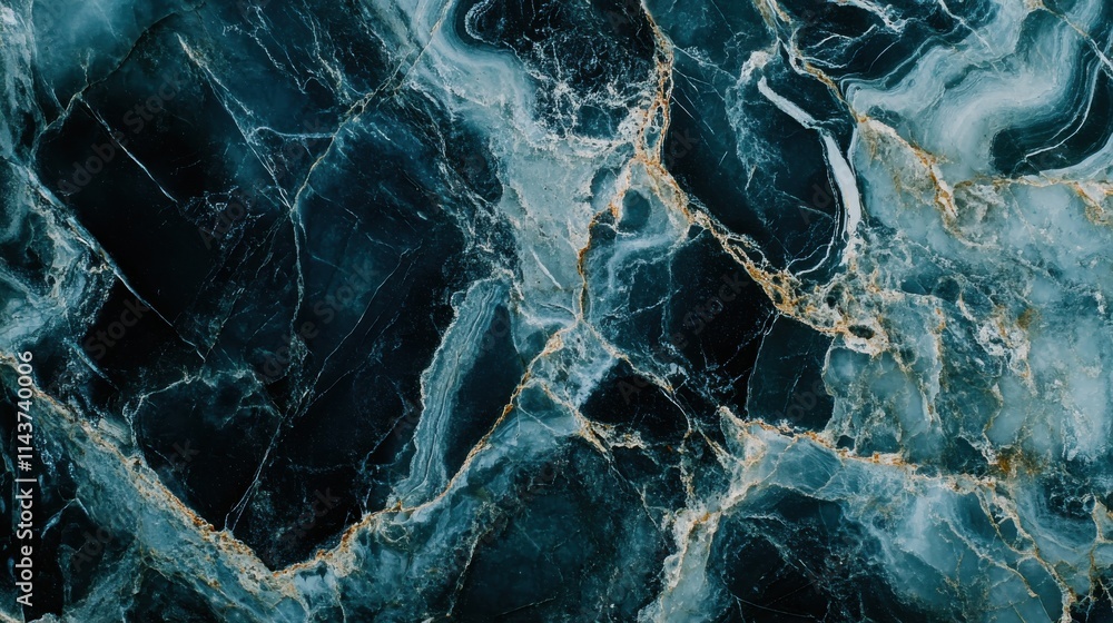 Fototapete Macro view of a stunning marble surface highlighting intricate patterns and rich color variations