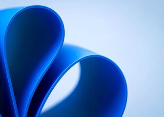 Abstract blue curved shapes on white background