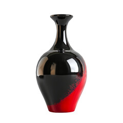 Elegant Black and Red Ceramic Vase with Speckled Design Modern Home Decor Accent Piece