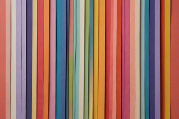 Obraz premium a close up of a colorful striped wall with a clock