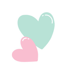 illustration of a pink and turquoise heart