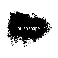 A black brush stroke grunge vector hand painted element on white background.