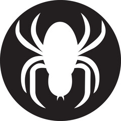 Widow spider icon in trendy black flat style. Deadly venomous spider. Jumping spider vector illustration. Halloween, spooky and haunted concept design element isolated on transparent background.