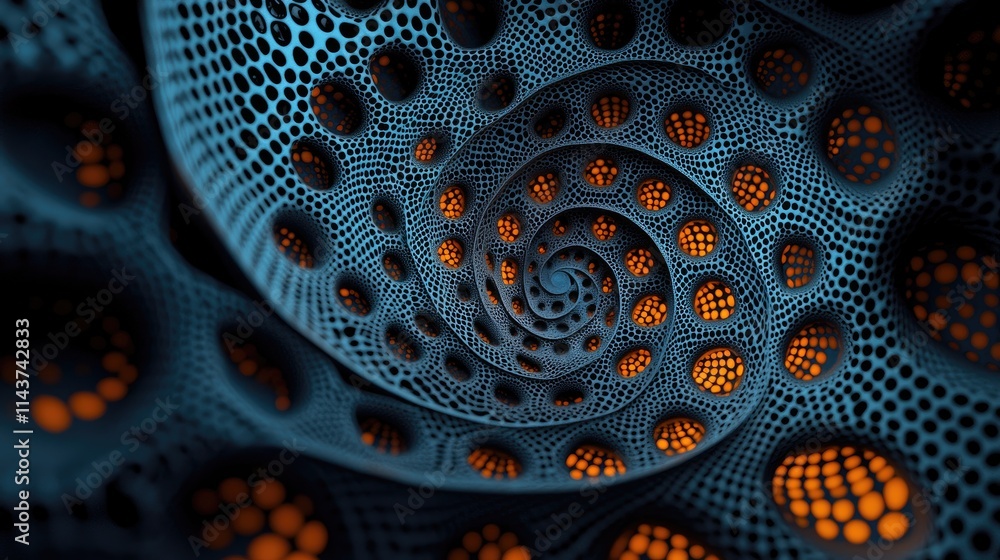 Poster dynamic spiral texture digital art abstract design futuristic environment close-up view visual conce