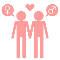 ピンクのヘテロセクシャルのカップルアイコン