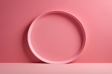 Obraz premium a close up of a pink circle on a pink surface