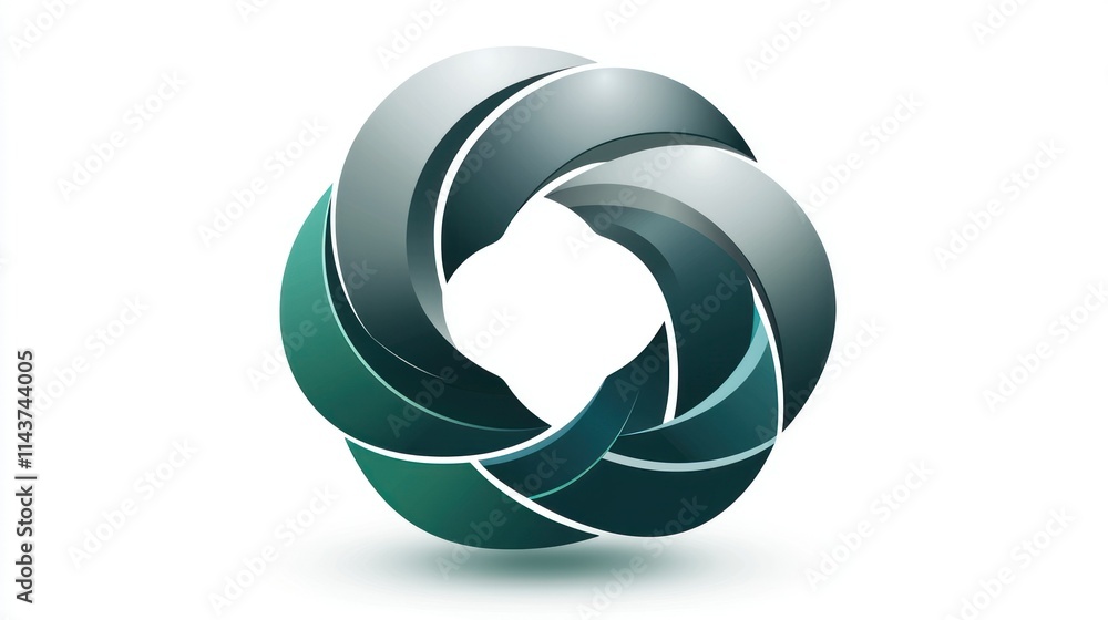 Poster abstract circular logo with layered design elements.