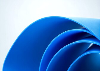Abstract blue curved shapes on white background