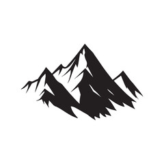 Minimalist black mountain silhouette design.