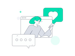 Flat vector illustration of business people operating work scene
