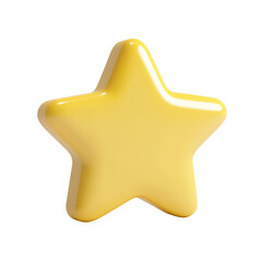 3D Yellow Star Icon for Customer Feedback Representation in Designs and Presentations and Transparent background.
