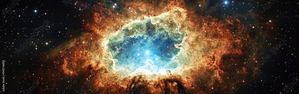 Aufkleber close-up view of a supernova explosion showcasing vibrant colors and intricate details in deep space