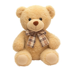 Obraz premium A Child's Teddy Bear Isolated on a White Background for Sweet and Heartwarming Designs and Transparent background.