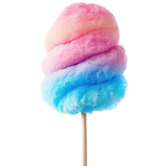 Delightful Cotton Candy on a Stick Perfect for Events, Fairs, and Parties and Transparent background.
